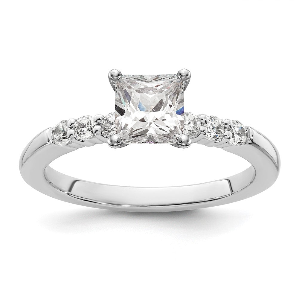 14K White Gold Lab Grown Diamond VS/SI+ G+ Peg Semi-mount Eng Ring