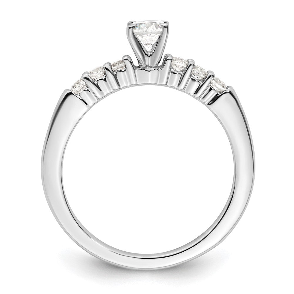 14K White Gold Peg Set 1/4 carat Diamond Semi-mount Engagement Ring