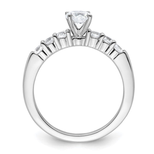 14K White Gold Peg Set 3/8 carat Diamond Semi-mount Engagement Ring