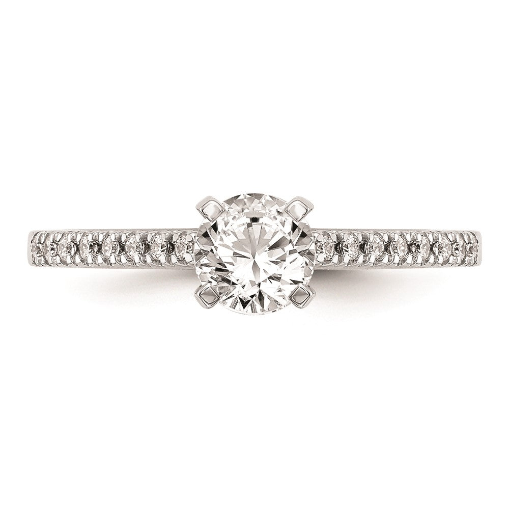 10K White Gold Peg Set 1/10 carat Diamond Semi-mount Engagement Ring