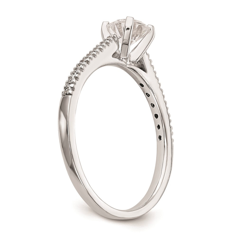 10K White Gold Peg Set 1/10 carat Diamond Semi-mount Engagement Ring