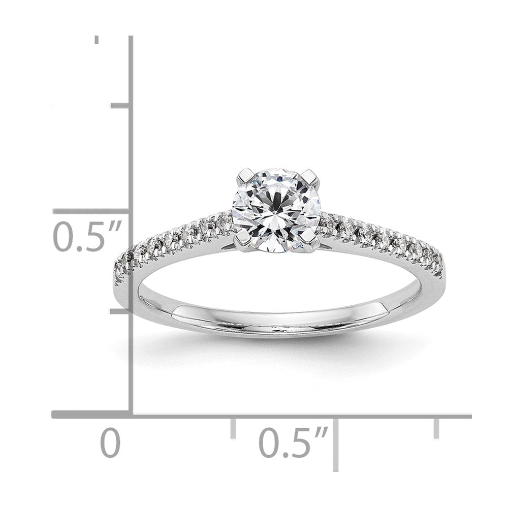 10K White Gold Peg Set 1/10 carat Diamond Semi-mount Engagement Ring