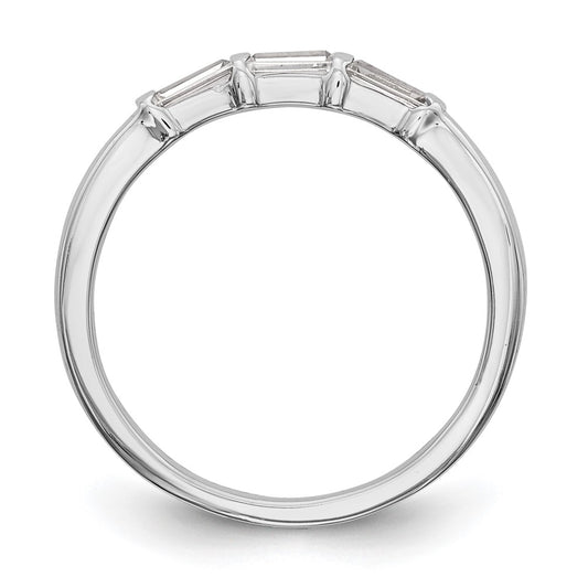 14k White Gold 1/3 carat Baguette Diamond Complete Wedding Band