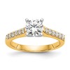14k Two Tone 1/4 carat Lab Grown Diamond VS/SI+ G+ Semi Mount Peg Set Engagement Ring