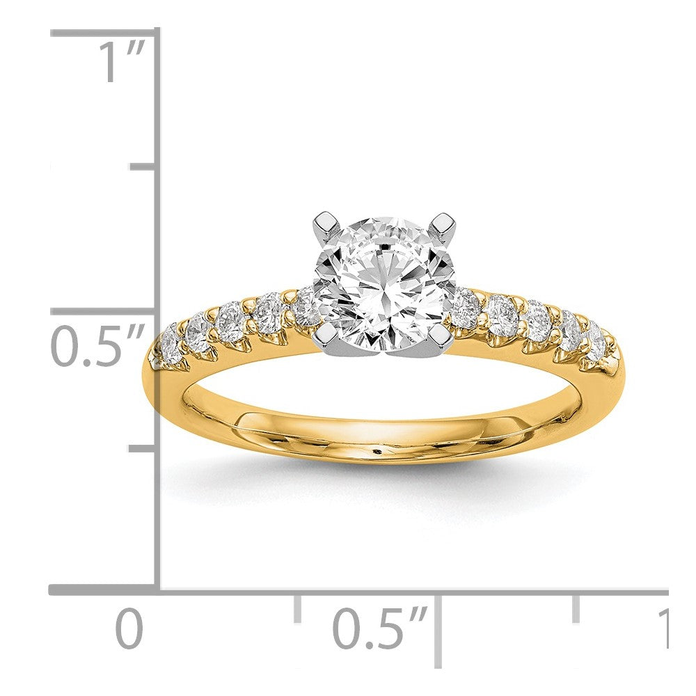 14k Two Tone 1/4 carat Lab Grown Diamond VS/SI+ G+ Semi Mount Peg Set Engagement Ring