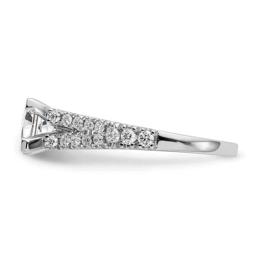 True Origin 14K White Gold 1/2 carat Lab Grown Diamond VS+ F+ Semi-Mount Peg Set Engagement Ring