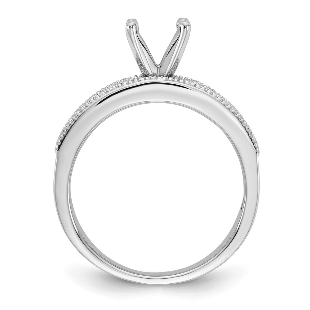 14K White Gold Peg Set 1/10 carat Diamond Semi-mount Engagement Ring