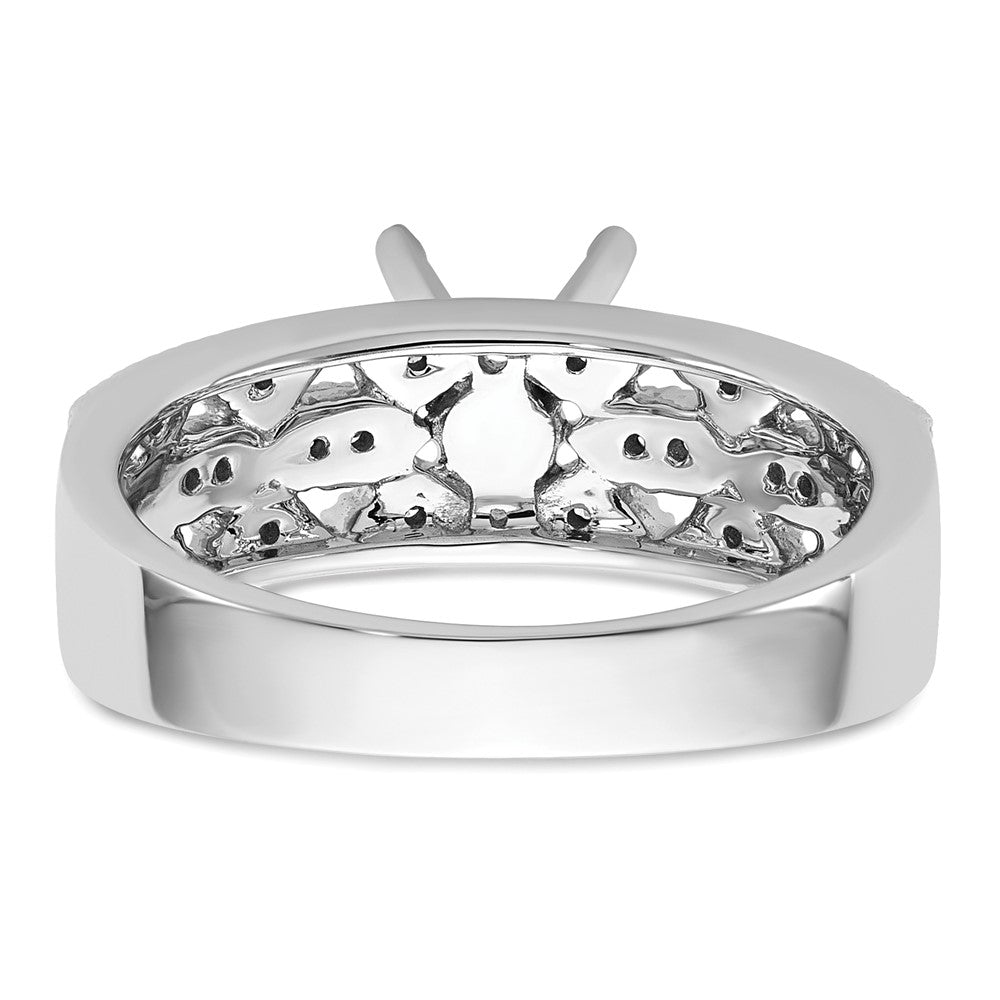 14K White Gold Peg Set 1/10 carat Diamond Semi-mount Engagement Ring