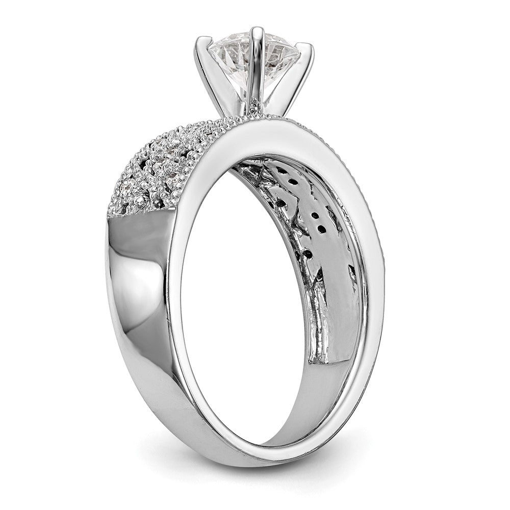 14K White Gold Peg Set 1/10 carat Diamond Semi-mount Engagement Ring