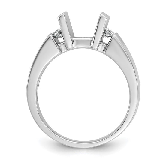 14K White Gold Peg Set 1/4 carat Channel-set Diamond Semi-mount Engagement Ring
