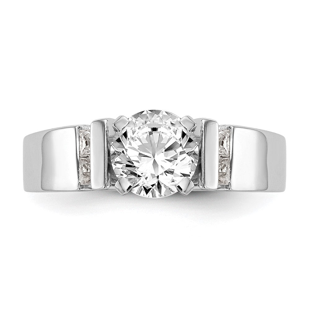 14K White Gold Peg Set 1/4 carat Channel-set Diamond Semi-mount Engagement Ring