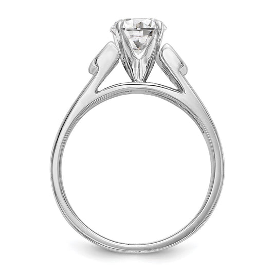 14K White Gold Peg Set 1/4 carat Channel-set Diamond Semi-mount Engagement Ring