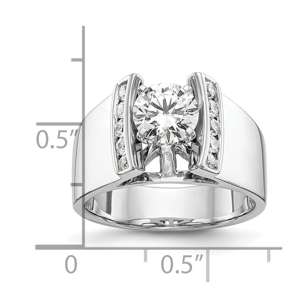 14K White Gold Peg Set 1/4 carat Channel-set Diamond Semi-mount Engagement Ring