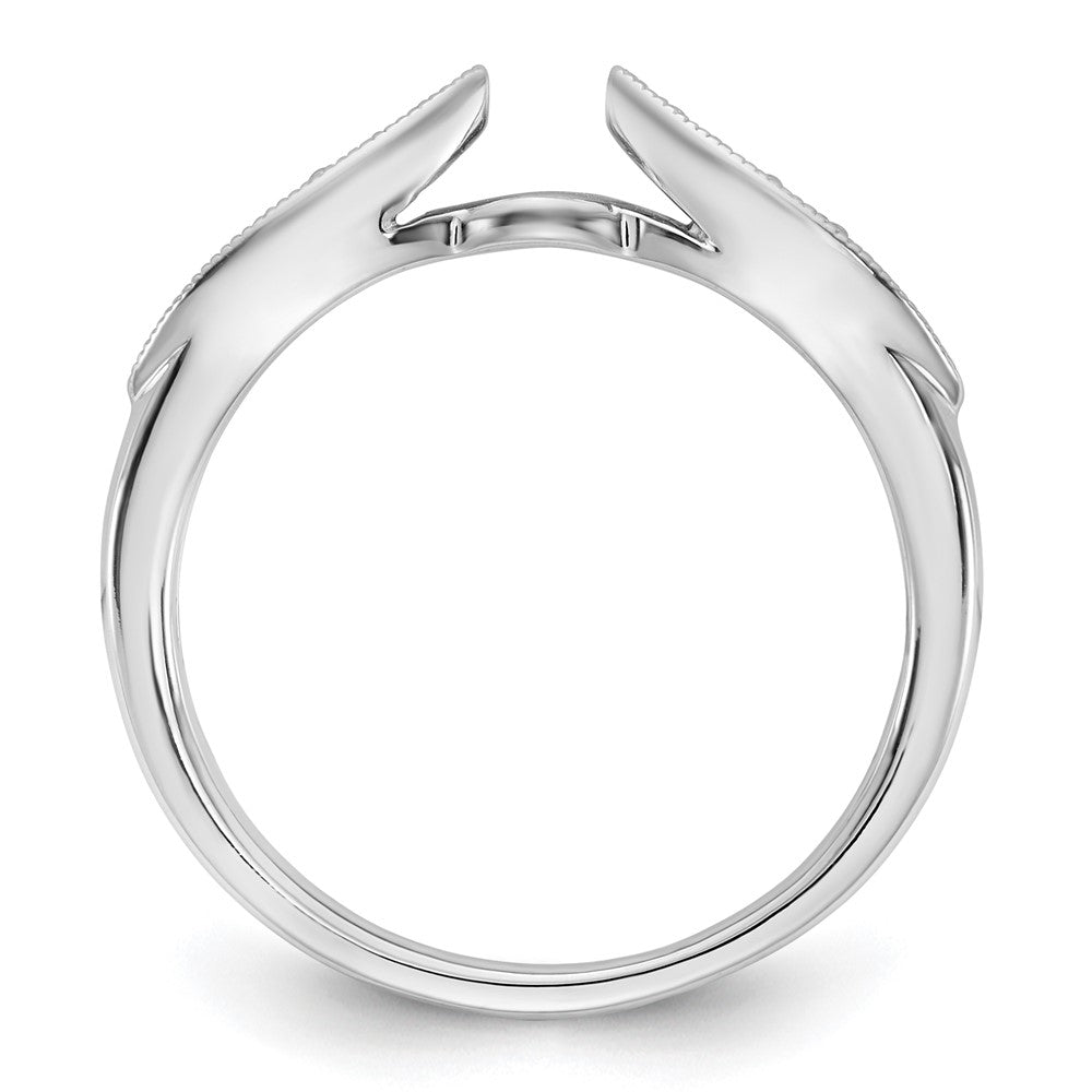 14K White Gold Peg Set 1/8 carat Diamond Semi-mount Engagement Ring