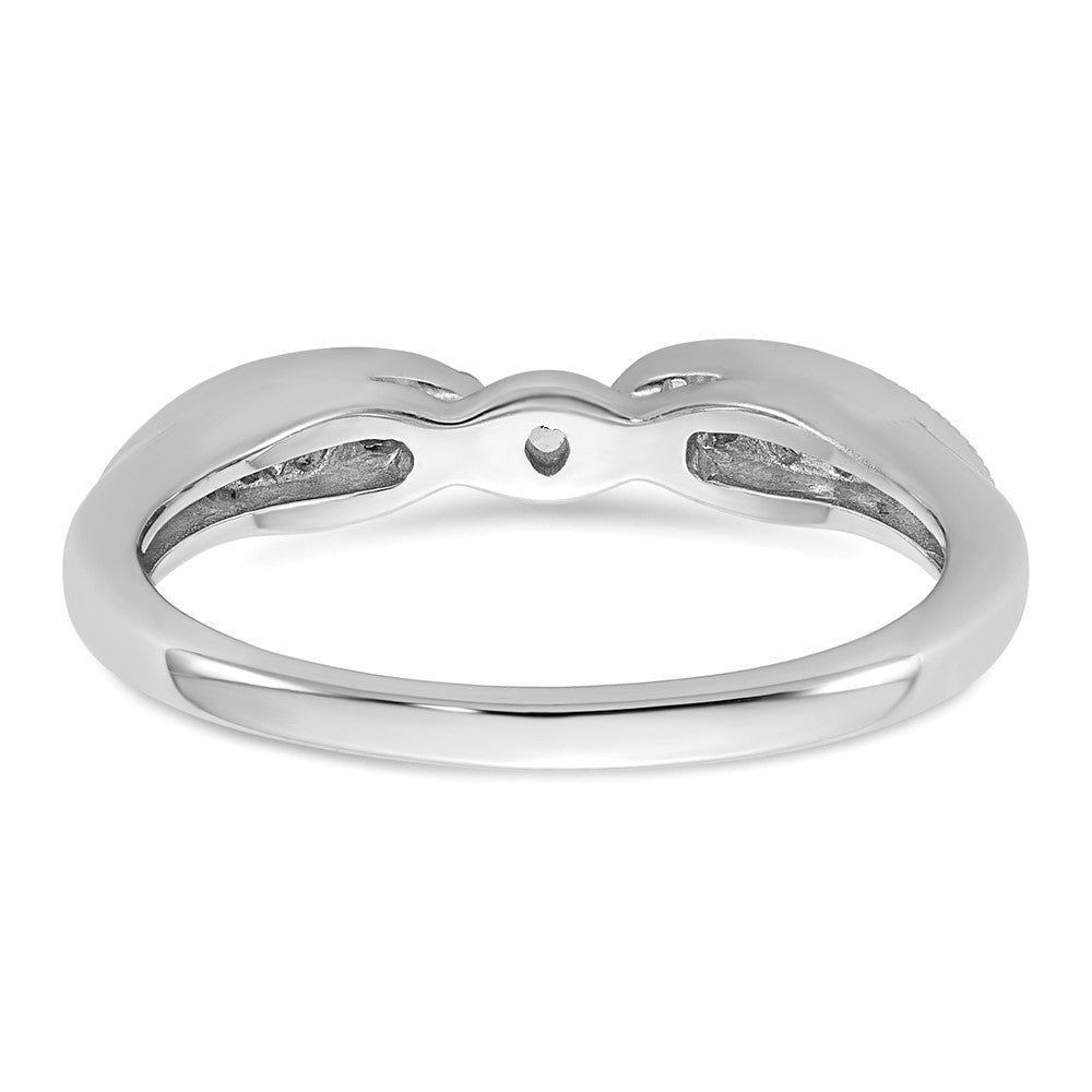14K White Gold Peg Set 1/8 carat Diamond Semi-mount Engagement Ring