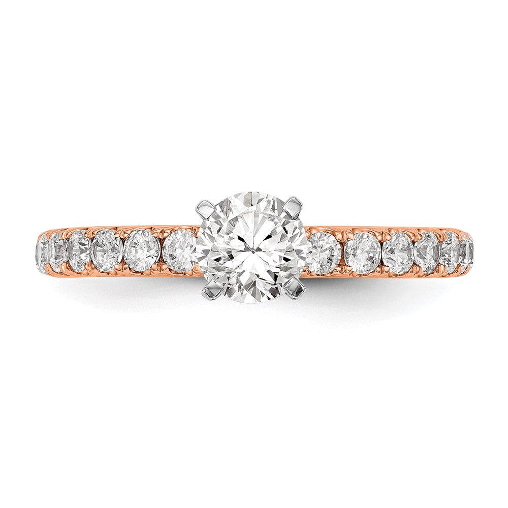 True Origin 14K Rose Gold 1/2 carat Lab Grown Diamond VS+ F+ Semi-Mount Peg Set Engagement Ring