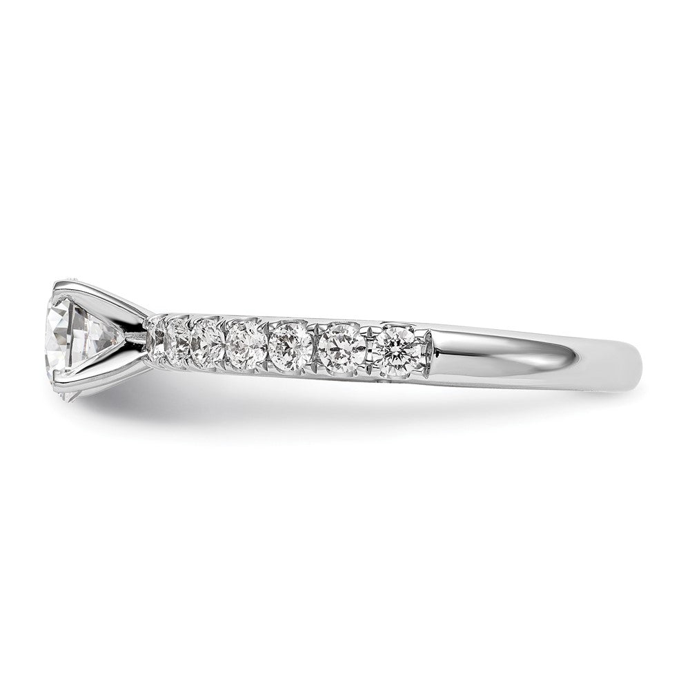 True Origin 14K White Gold 1/2 carat Lab Grown Diamond VS D E F Semi Mount Peg Set Ring