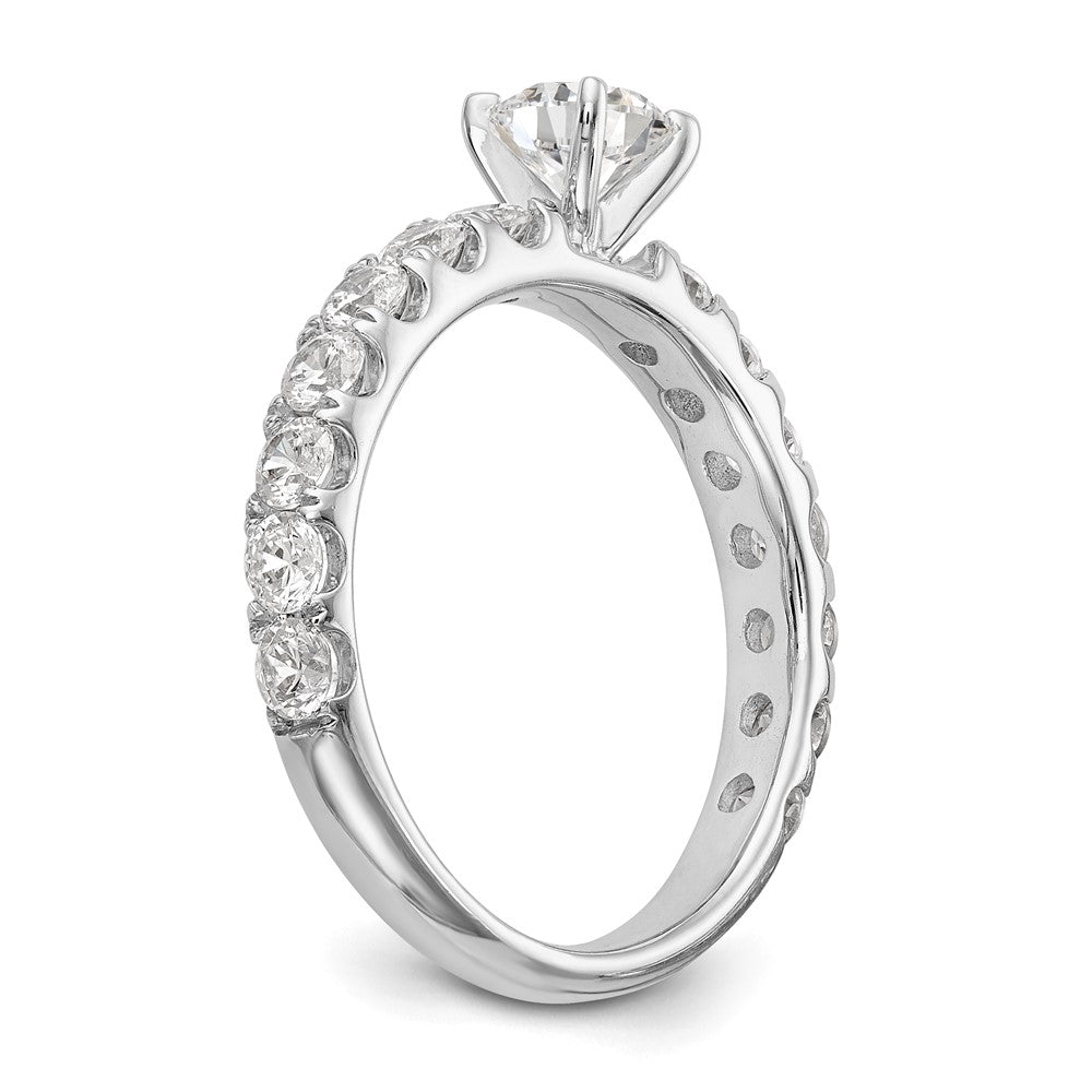 True Origin 14K White Gold 1/2 carat Lab Grown Diamond VS D E F Semi Mount Peg Set Ring
