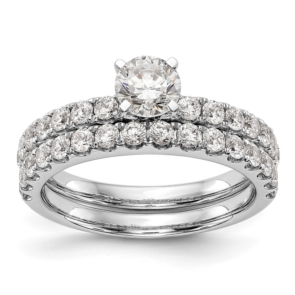 True Origin 14K White Gold 1/2 carat Lab Grown Diamond VS D E F Semi Mount Peg Set Ring