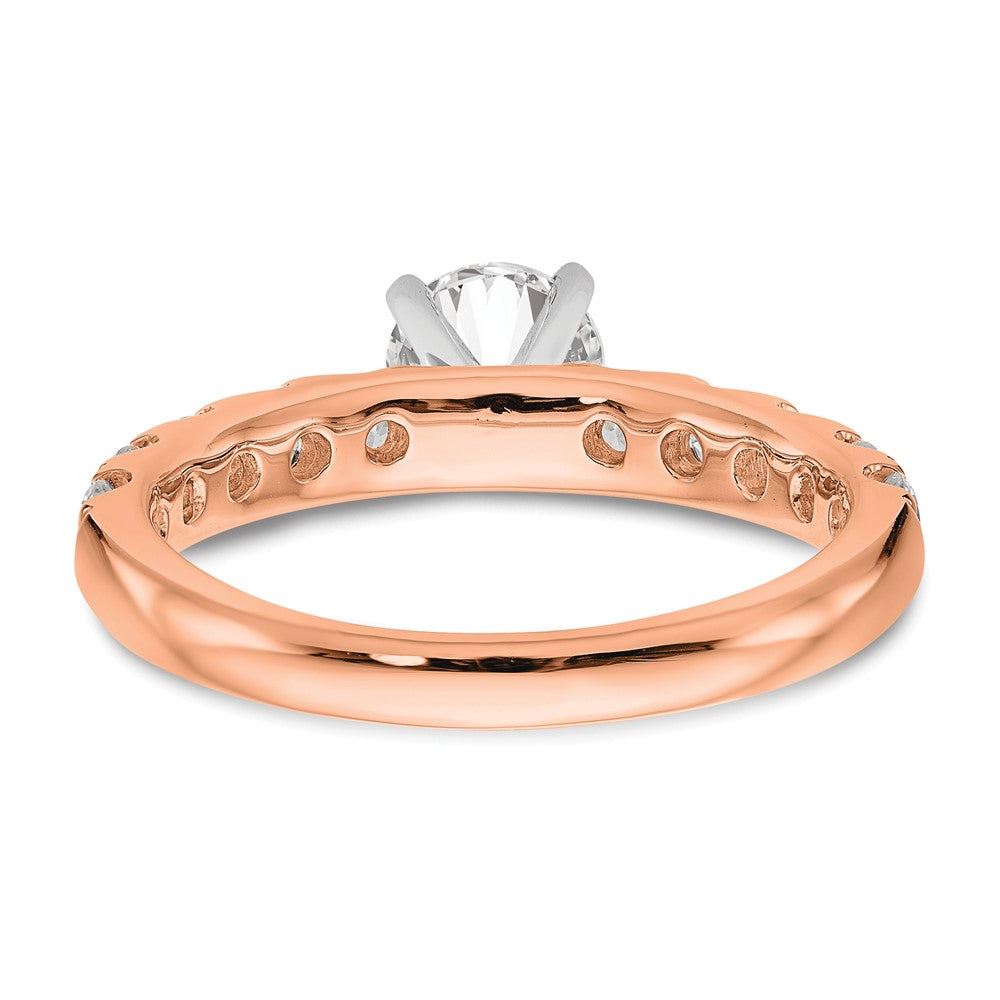True Origin 14K Rose Gold 3/4 carat Lab Grown Diamond VS+ F+ Semi-Mount Peg Set Engagement Ring