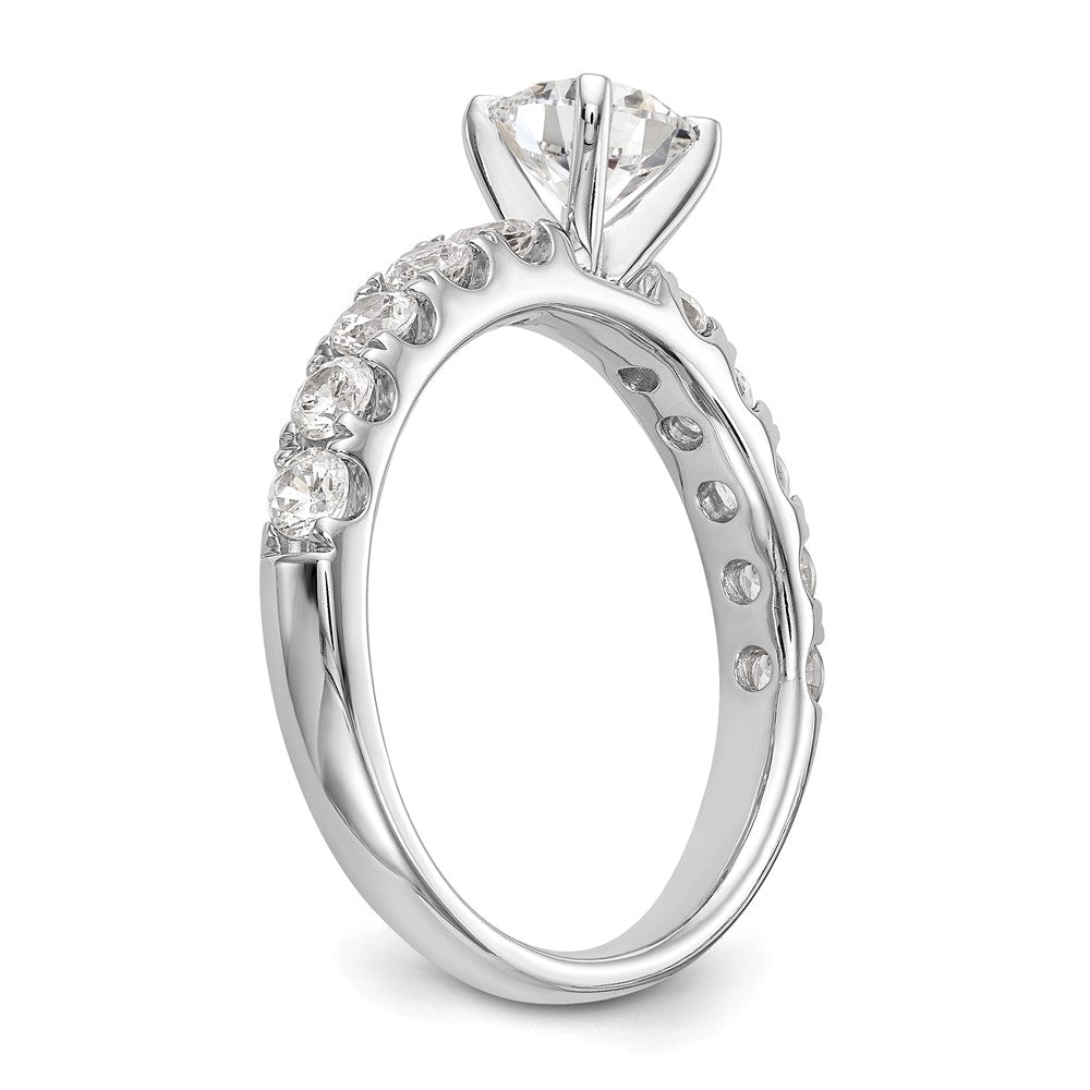 14K White Gold Peg Set 3/4 carat Diamond Semi-mount Engagement Ring
