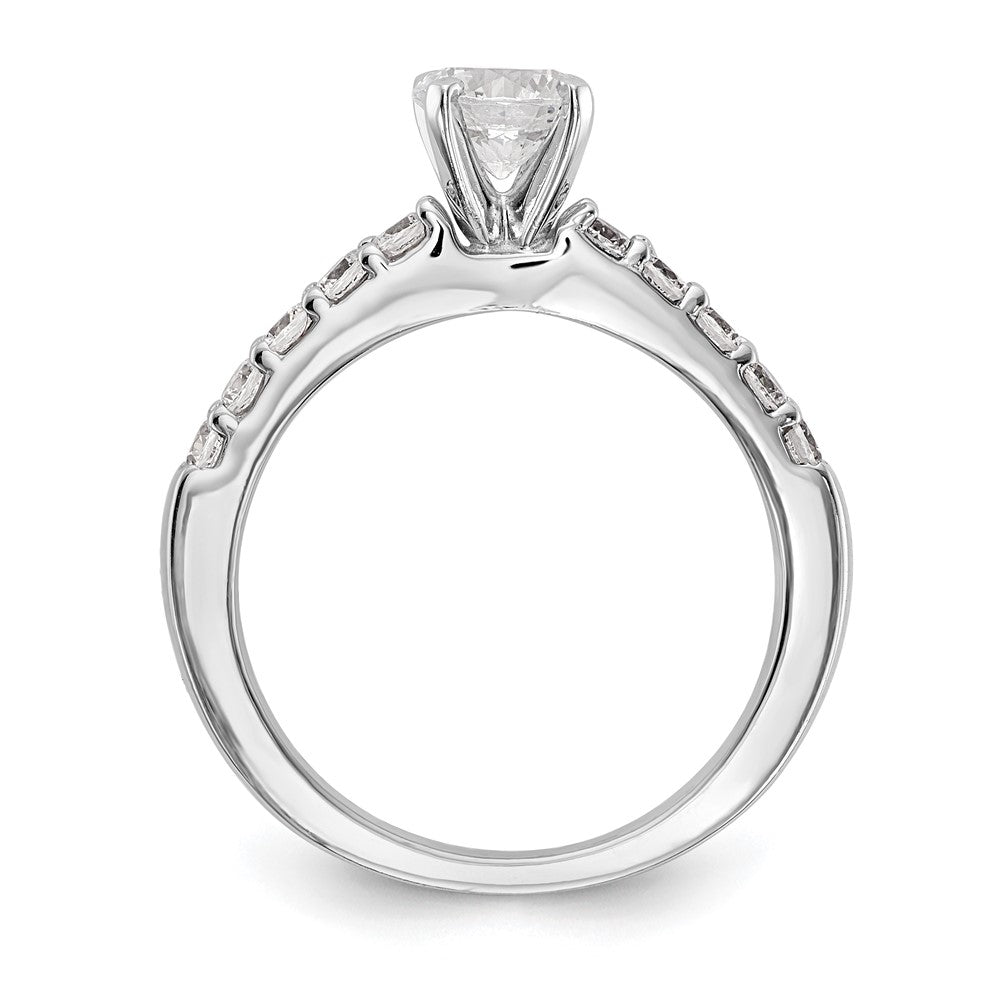 14K White Gold Peg Set 1/2 carat Diamond Semi-mount Engagement Ring