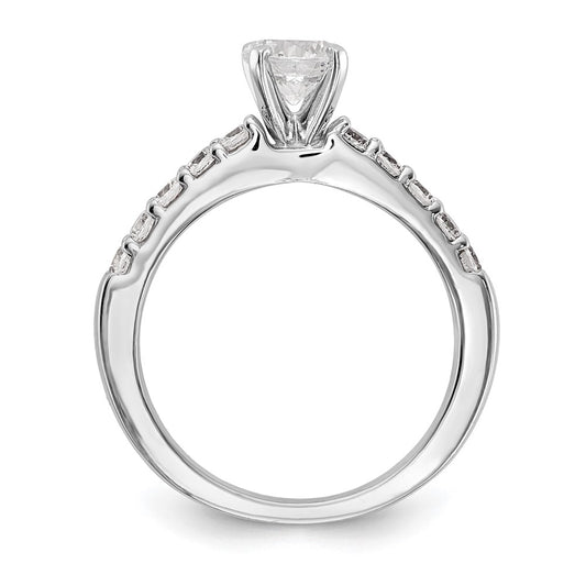 14K White Gold Peg Set 1/2 carat Diamond Semi-mount Engagement Ring