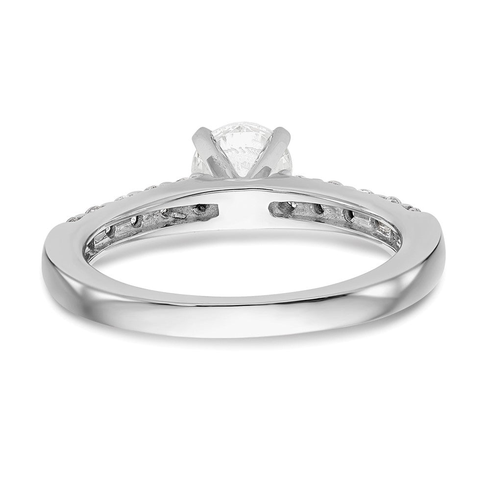 14K White Gold Peg Set 1/2 carat Diamond Semi-mount Engagement Ring