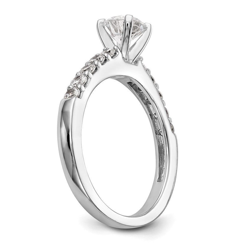 14K White Gold Peg Set 1/2 carat Diamond Semi-mount Engagement Ring