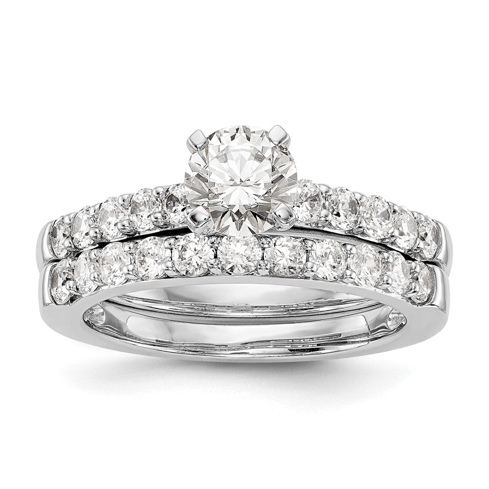 14K White Gold Peg Set 1/2 carat Diamond Semi-mount Engagement Ring