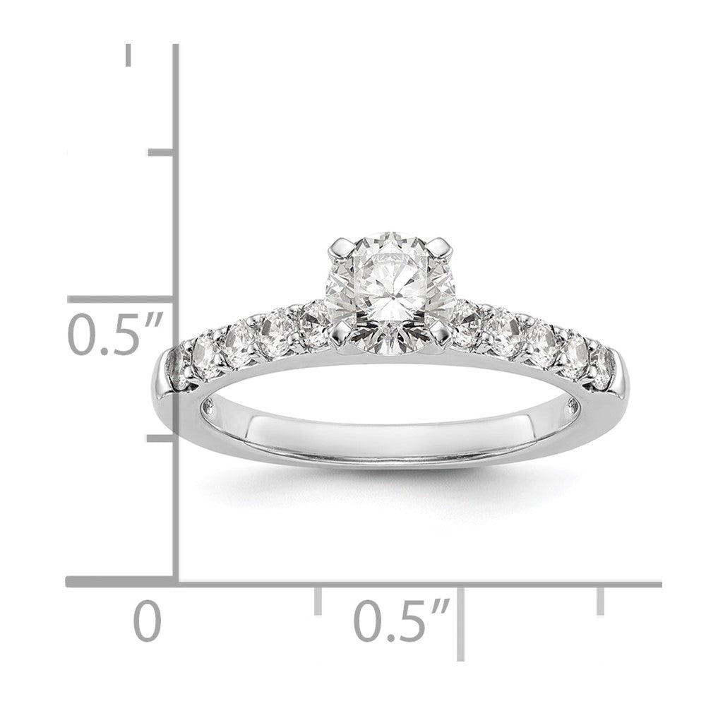 14K White Gold Peg Set 1/2 carat Diamond Semi-mount Engagement Ring