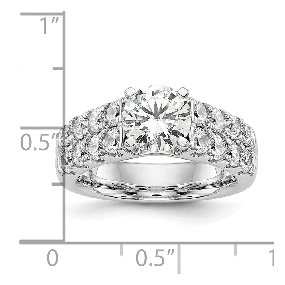 14k White Gold 1 3/8 carat Lab Grown Diamond VS/SI+ G+ Semi-Mount Peg Set Engagement Ring