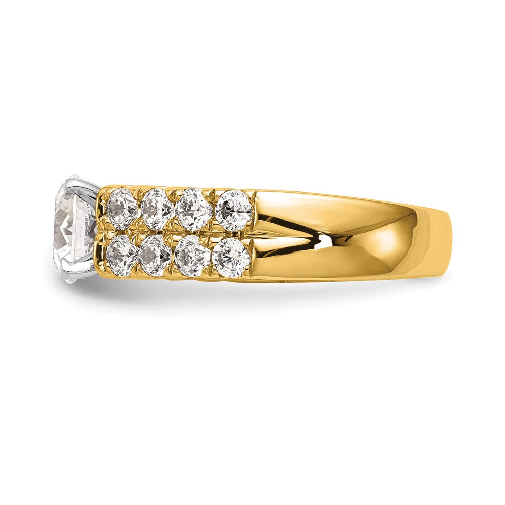 14k 1 3/8 carat Lab Grown Diamond VS/SI+ G+ Semi-Mount Peg Set Engagement Ring