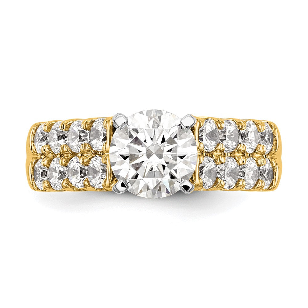 14k 1 3/8 carat Lab Grown Diamond VS/SI+ G+ Semi-Mount Peg Set Engagement Ring