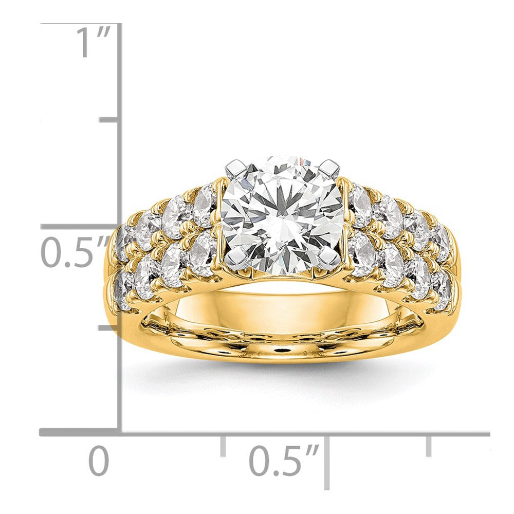 14k 1 3/8 carat Lab Grown Diamond VS/SI+ G+ Semi-Mount Peg Set Engagement Ring