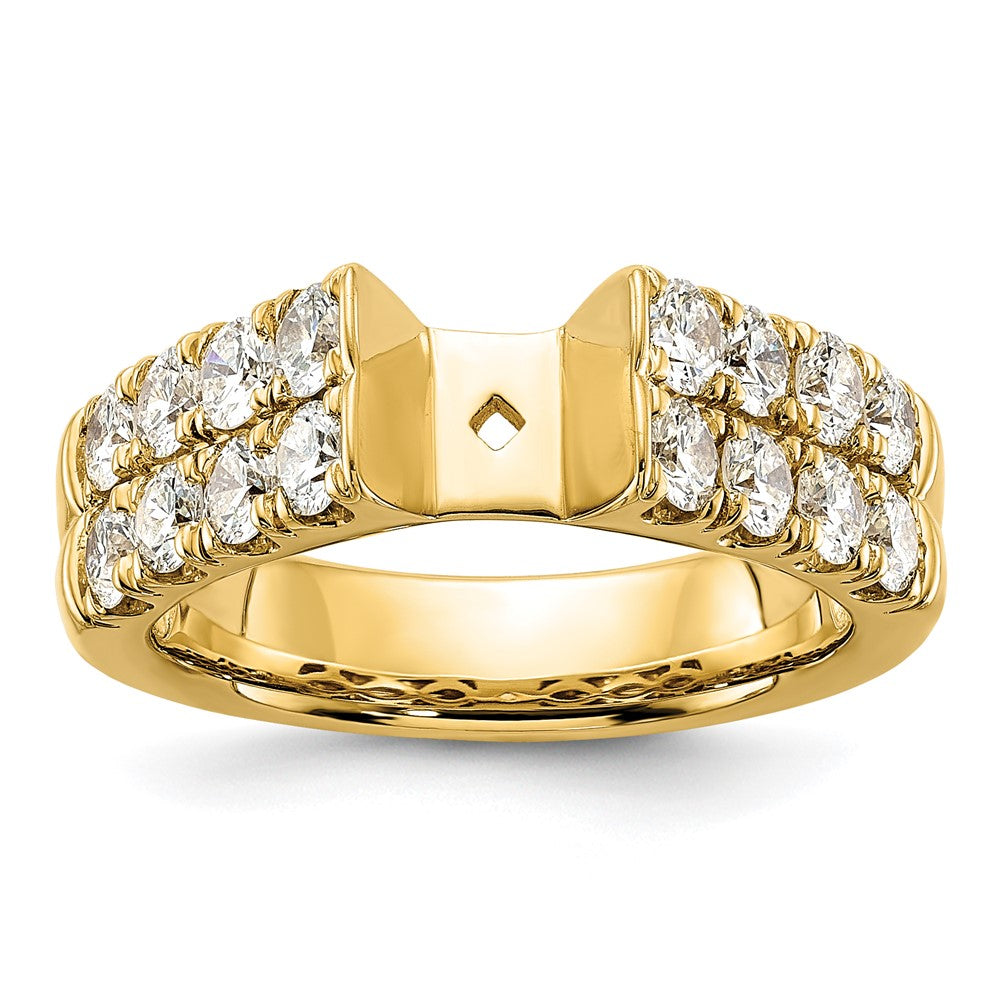 14k 1 3/8 carat Lab Grown Diamond VS/SI+ G+ Semi-Mount Peg Set Engagement Ring