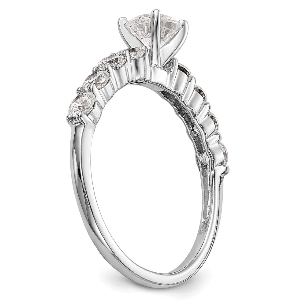 14K White Gold Peg Set 3/4 carat Diamond Semi-mount Engagement Ring