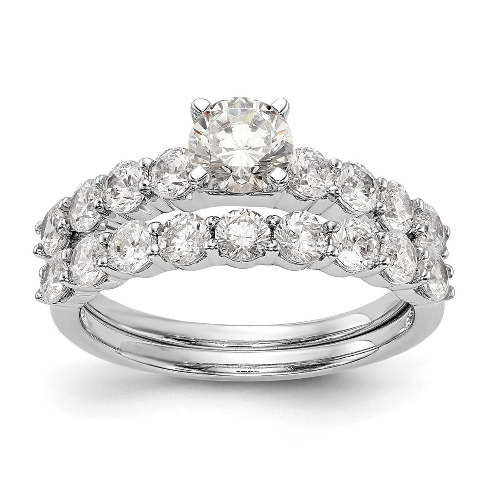 14K White Gold Peg Set 3/4 carat Diamond Semi-mount Engagement Ring
