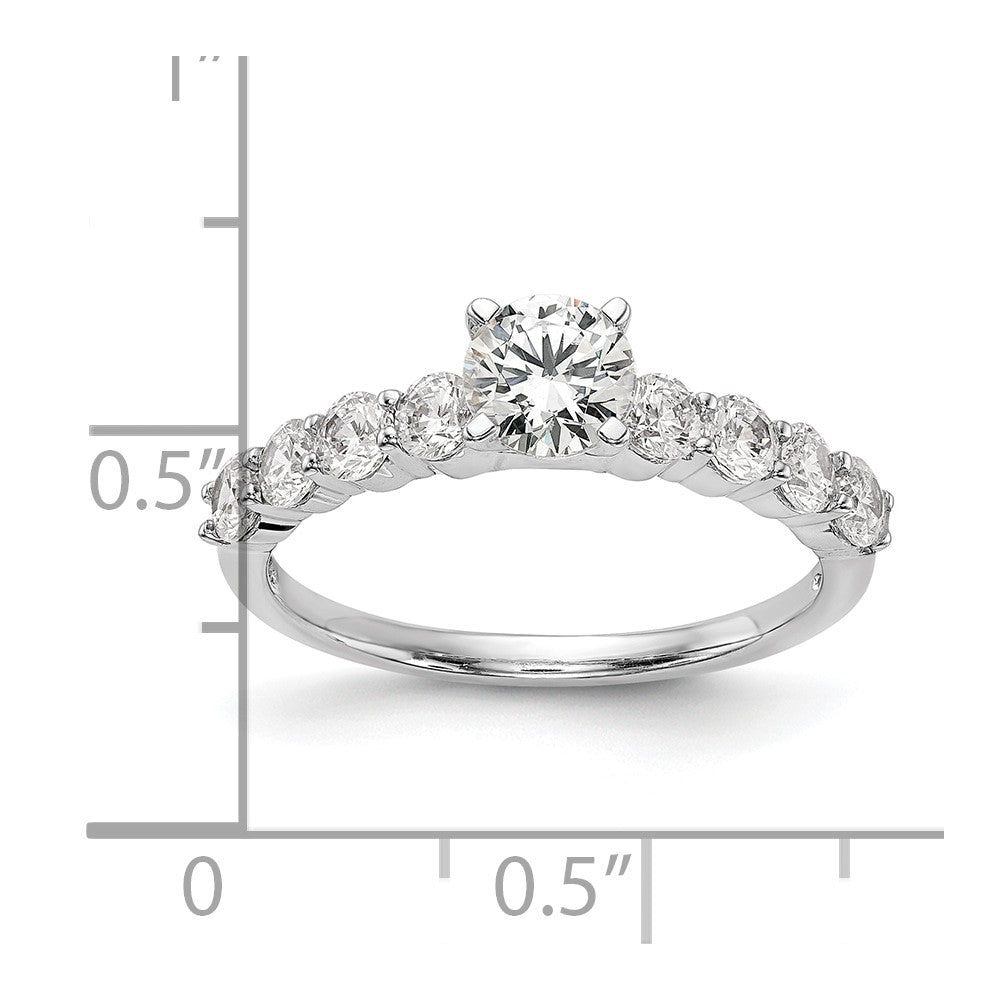 14K White Gold Peg Set 3/4 carat Diamond Semi-mount Engagement Ring