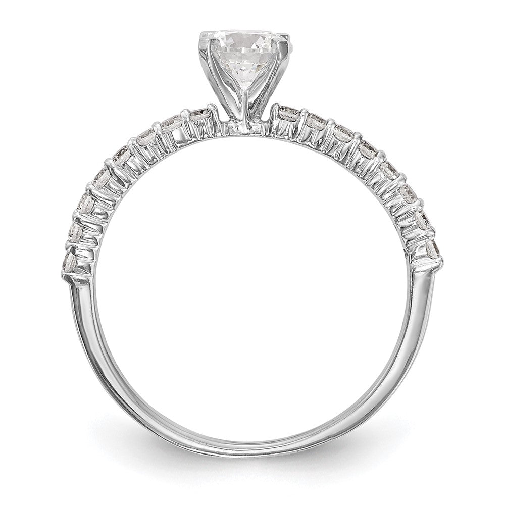 14K White Gold Peg Set 1/5 carat Diamond Semi-mount Engagement Ring