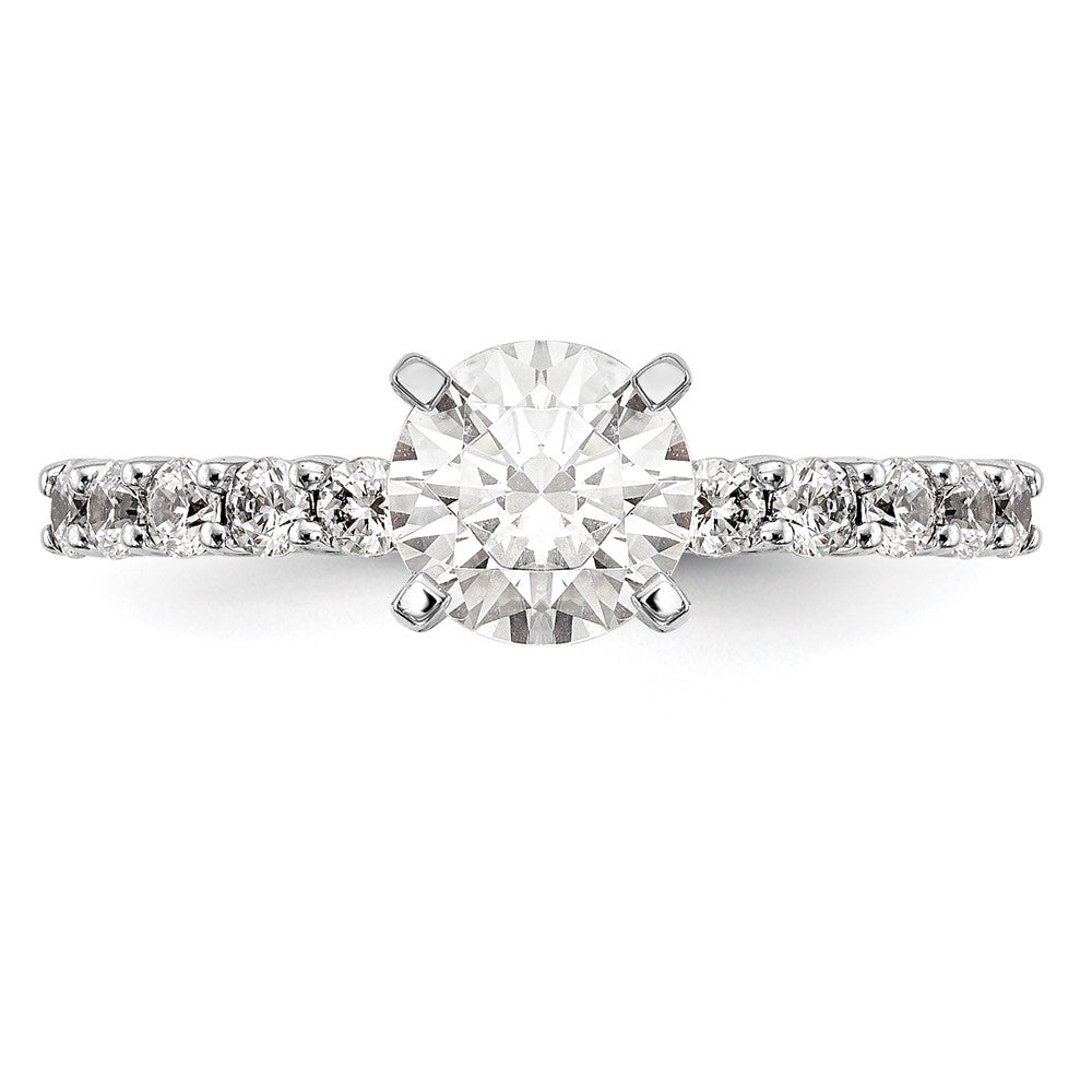 14K White Gold Peg Set 3/8 carat Diamond Semi-mount Engagement Ring