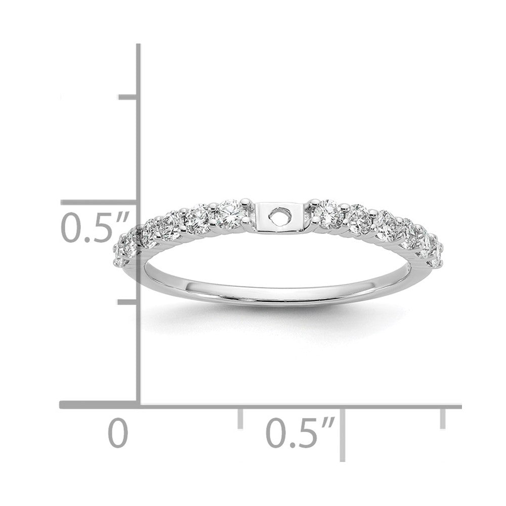 14K White Gold Peg Set 3/8 carat Diamond Semi-mount Engagement Ring