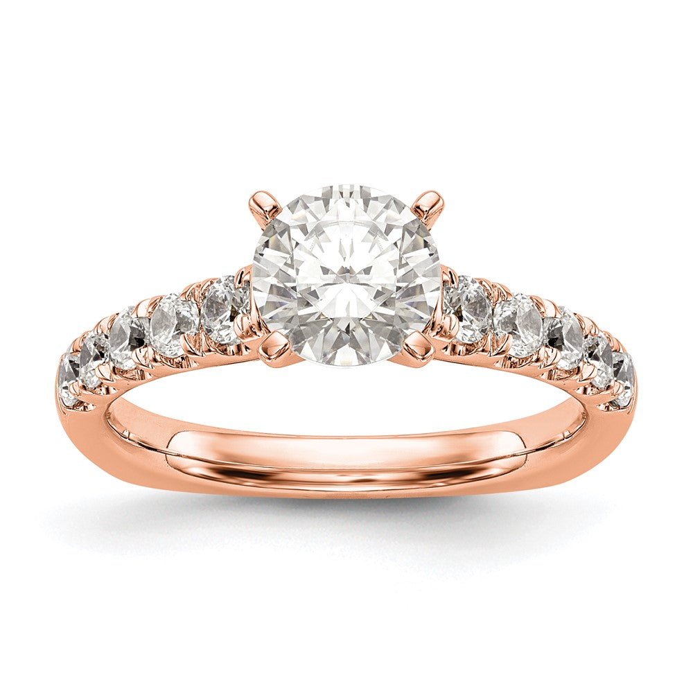 True Origin 14K Rose Gold 1/2 carat Lab Grown Diamond VS+ F+ Semi-Mount Peg Set Engagement Ring