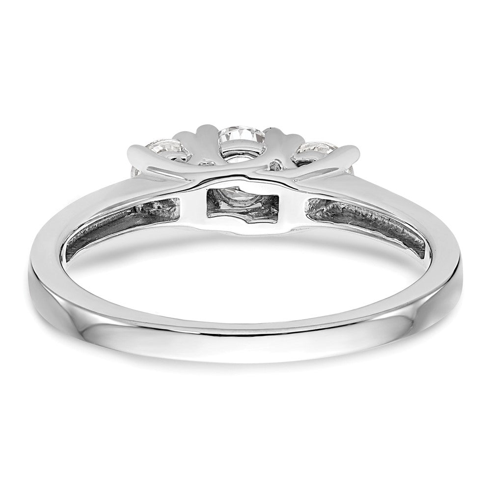 14k White Gold 1/2 carat Lab Grown Diamond VS/SI+ G+ Complete Three Stone Engagement Ring