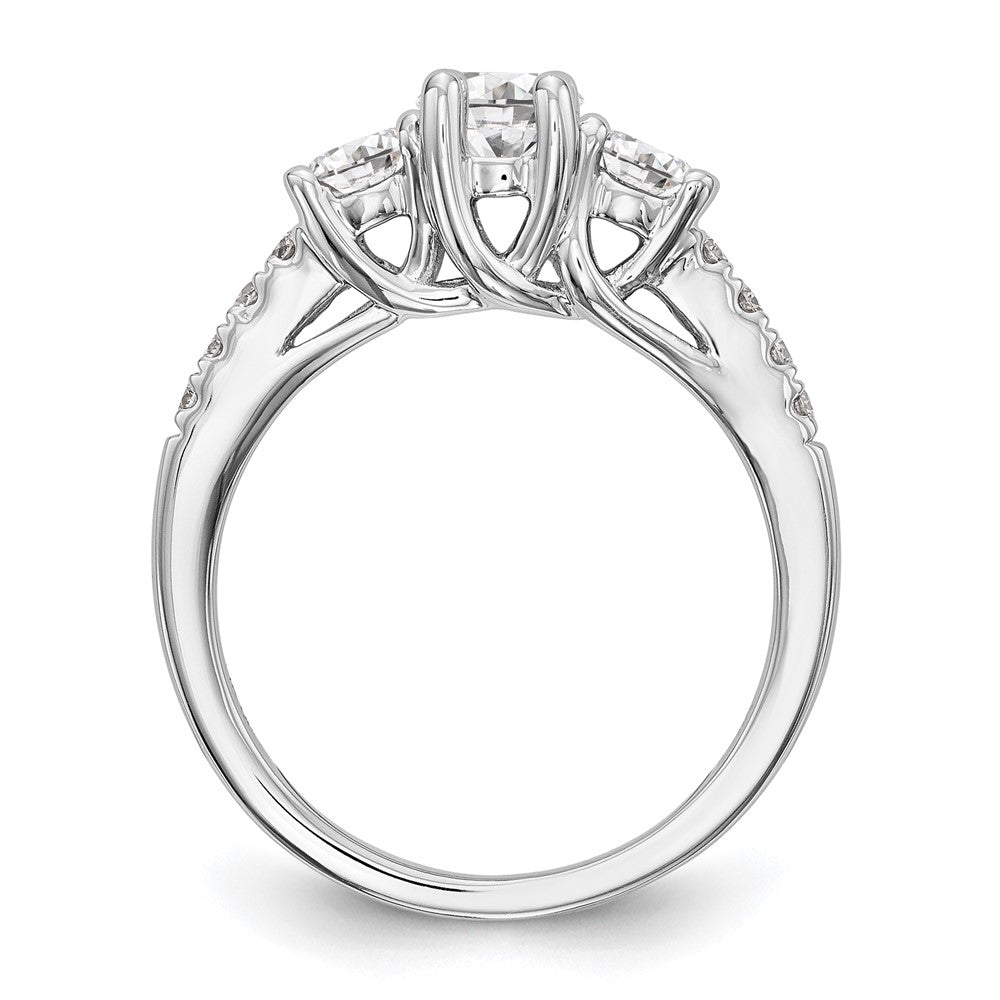 14k White Gold 1 1/5 carat Lab Grown Diamond VS/SI+ G+ Complete Size 7 Three Stone Engagement Ring