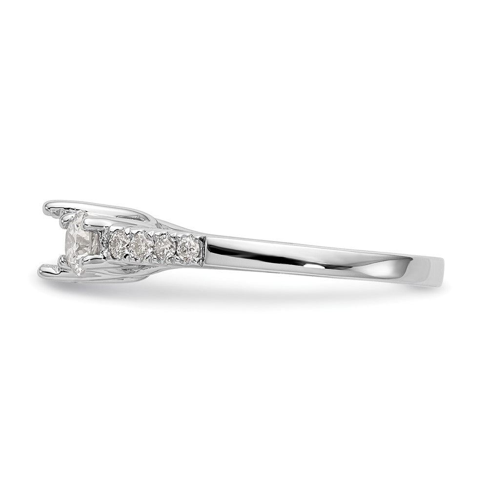 14k White Gold 1 1/5 carat Lab Grown Diamond VS/SI+ G+ Complete Size 7 Three Stone Engagement Ring