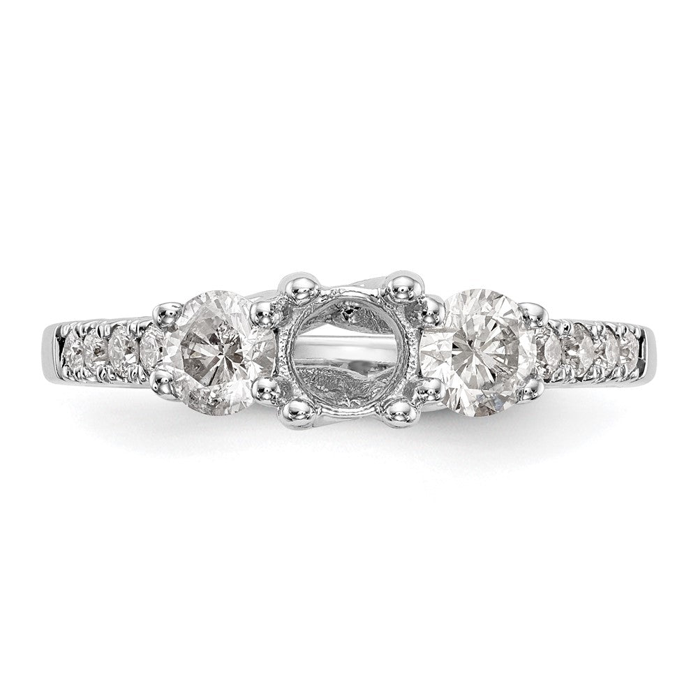 14k White Gold 1 1/5 carat Lab Grown Diamond VS/SI+ G+ Complete Size 7 Three Stone Engagement Ring