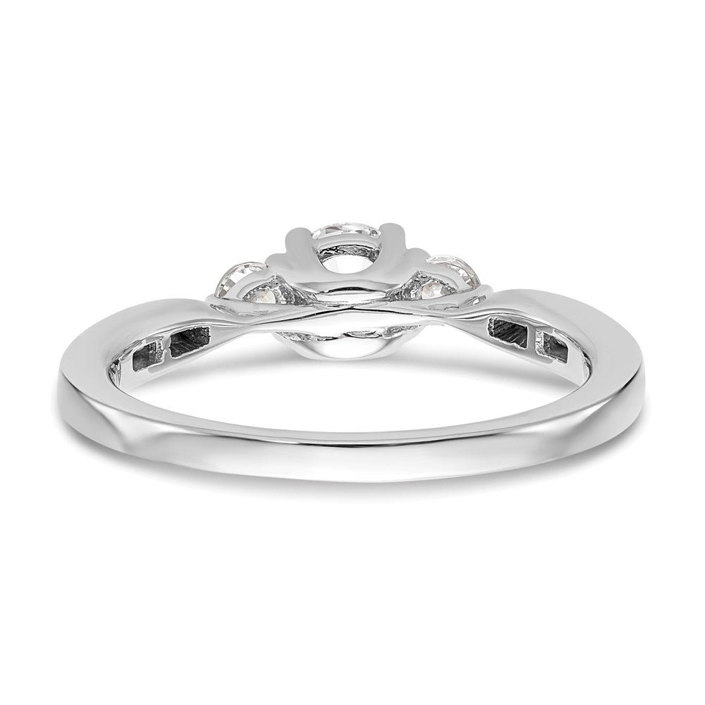 14k White Gold 5/8 carat Lab Grown Diamond VS/SI+ G+ Three Stone Complete Engagement Ring