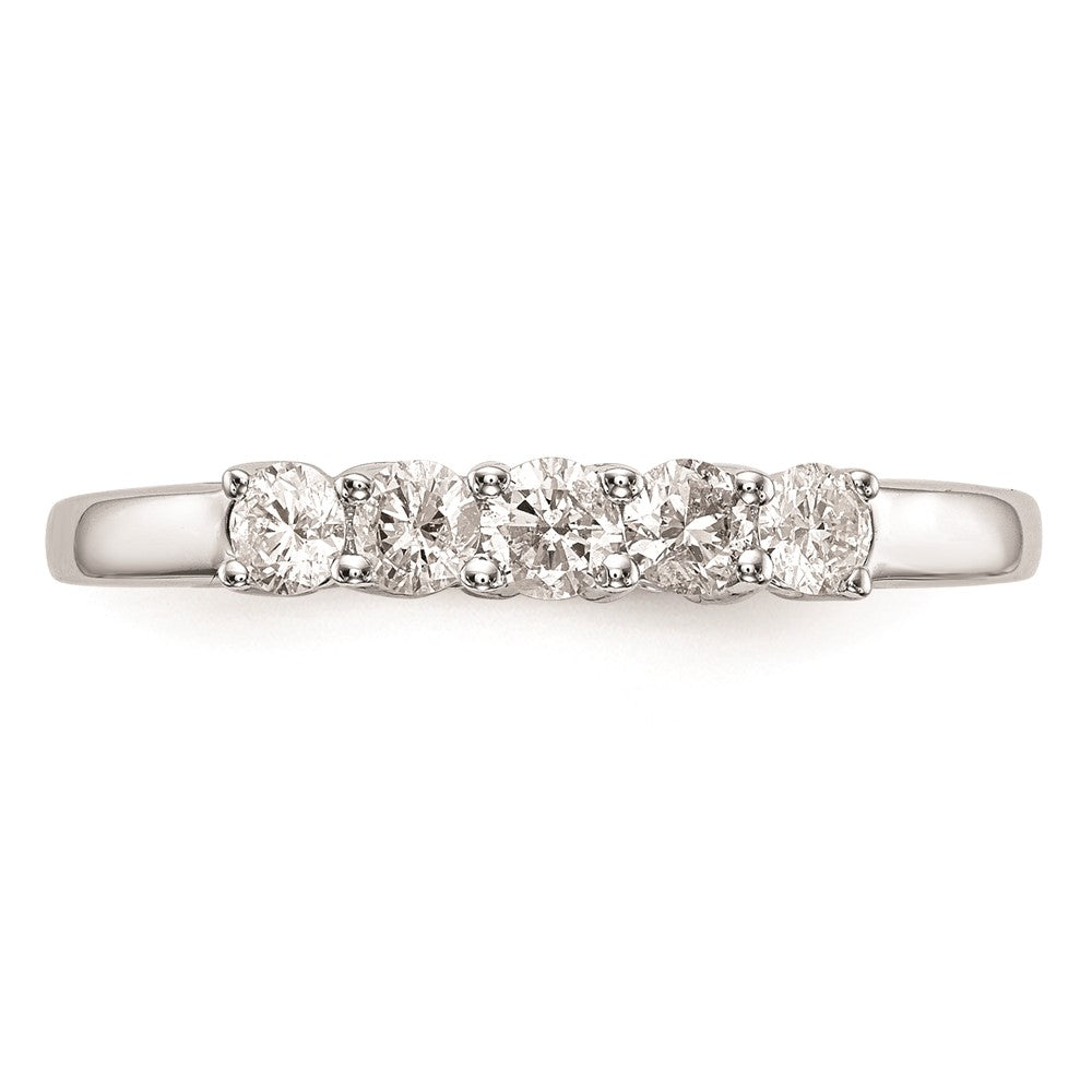 14K White Gold 5-Stone Diamond Wedding Band Mounting