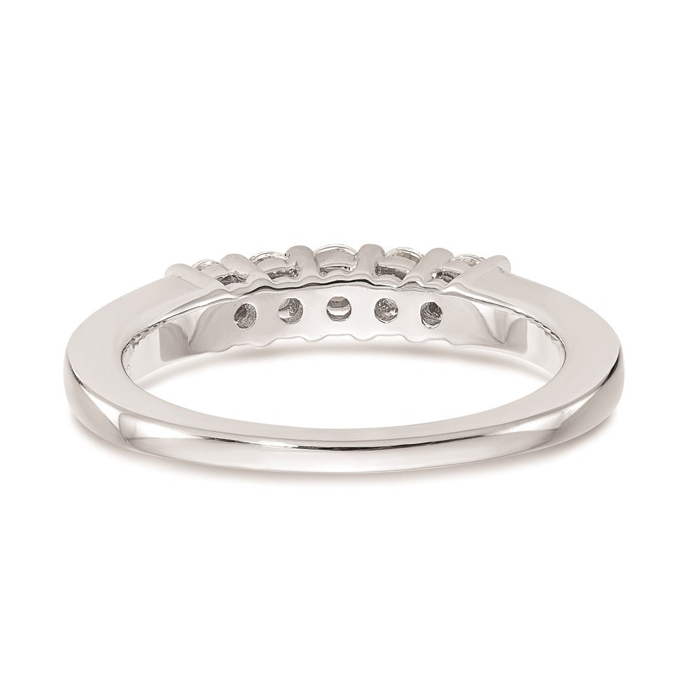 14K White Gold 5-Stone Diamond Wedding Band Mounting